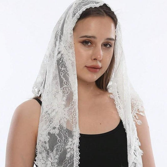 Bridal Lace Bandana Triangle Headwear Veil Short Gauze Shawl Veil Hair Accessories Gauze Shawl Veil Hair Accessories Elegant