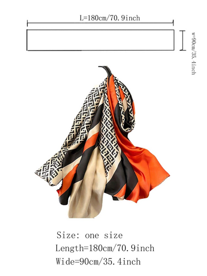 Women's winter geometric pattern double-sided scarf