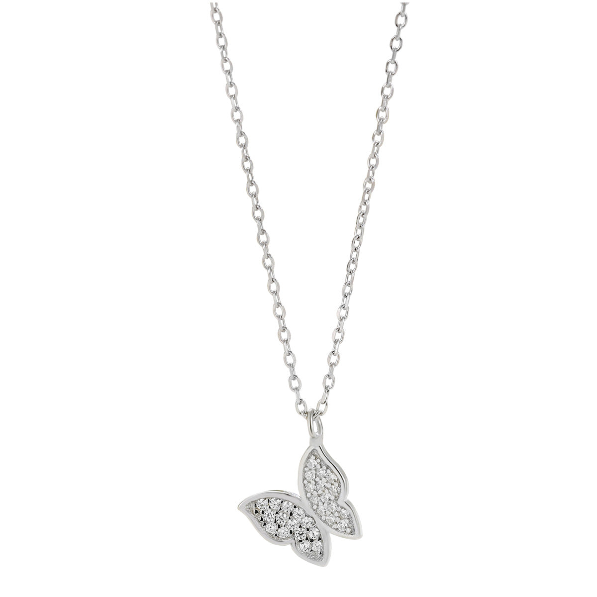 s925 sterling silver diamond butterfly necklace Korean style literary and artistic women's niche clavicle fashion jewelry