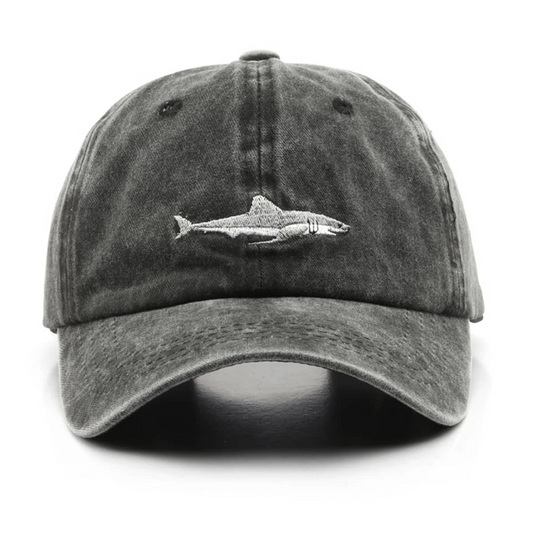Unisex Sporty Vintage Washed Shark Baseball Cap, Great Valentine's Day Gift Casual