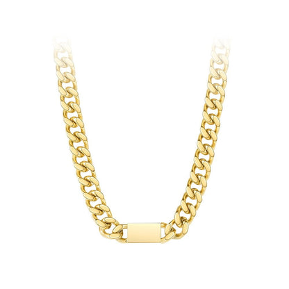 Punk Cuboid Chain Necklace For Women Gold Color Chunky Necklaces Stainless Steel 2020 Fashion Jewelry Collier P3175 - LEIDAI