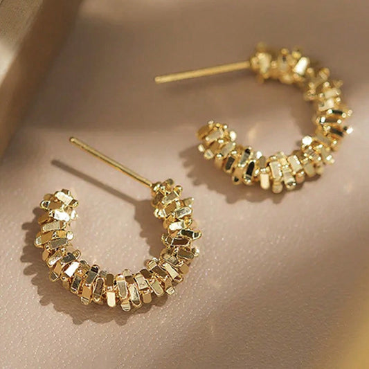 s925 silver needle earrings gold baby's breath earrings for women summer 2023 new trendy niche design earrings advanced