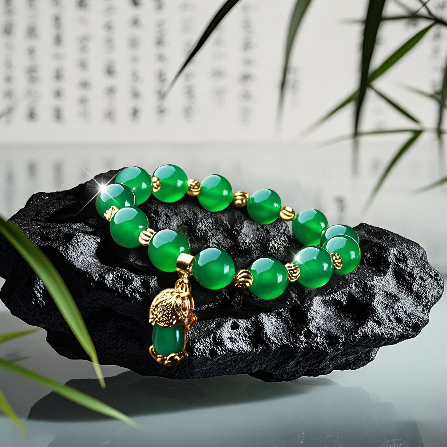 Genuine Natural Green Jade Lucky Pixiu Pendant Bracelet Women Fine Jewelry Chrysoprase Bangle Accessories Girlfriend Mom Gifts