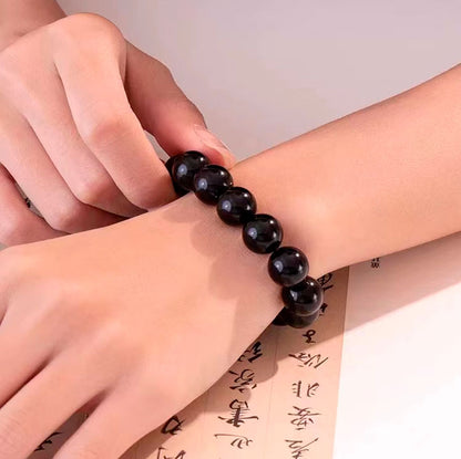 Black Obsidian Natural Stone Bracelets Fat Relief Promote Blood Circulation Anti Anxiety Weight Loss Bracelet Women Men Jewelrys