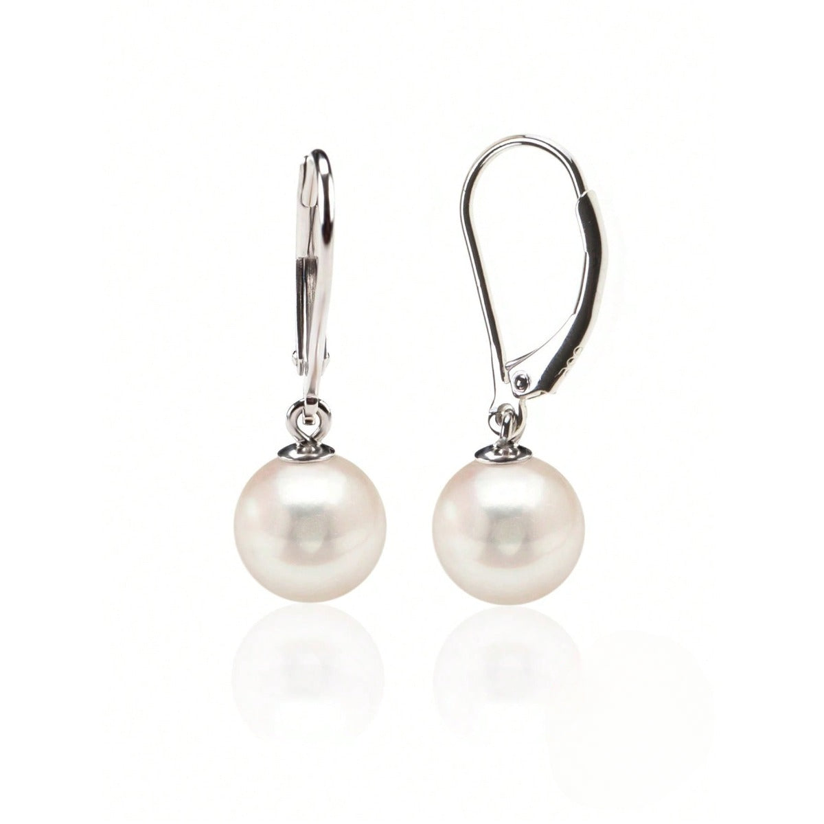 LEIDAI Handpicked Quality Freshwater Cultured Pearl Earrings Leverback Dangle Stud Pearl Earrings