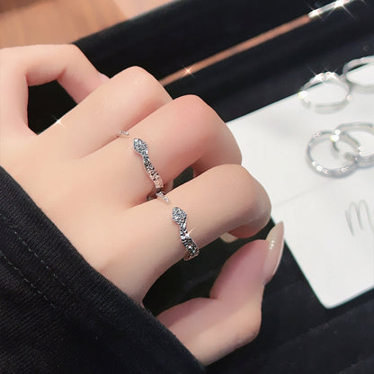 Broken Ice Snake S999 sterling silver ring for girls, flash niche design, light luxury, high-end style, full silver tail ring