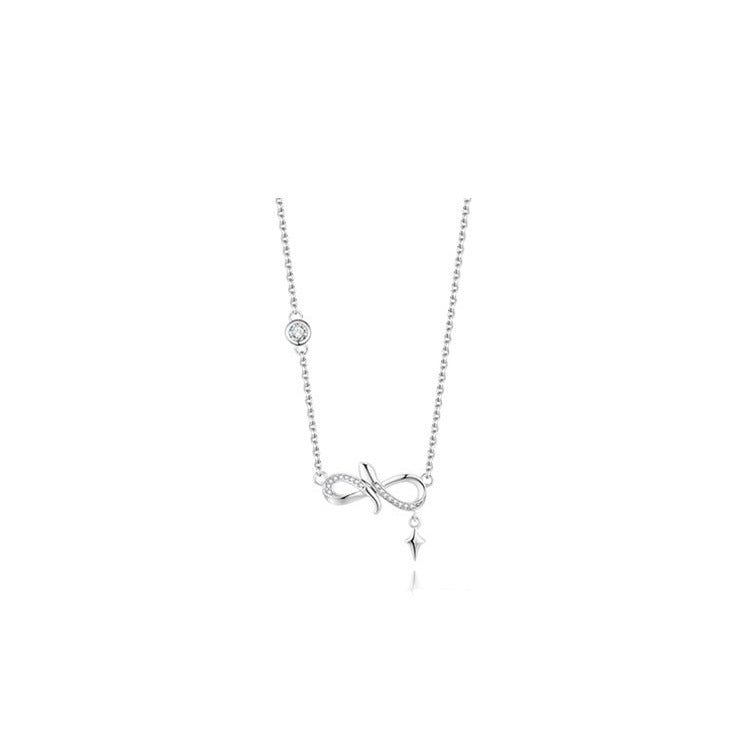 Silver sterling silver Moebius snake necklace women's niche design gift for girlfriend