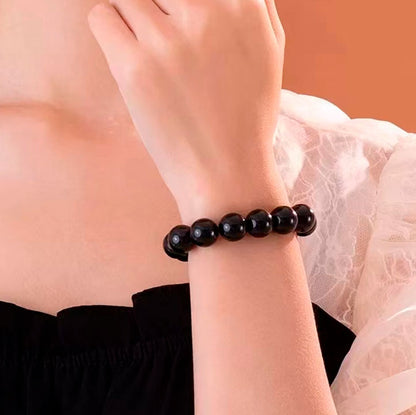 Black Obsidian Natural Stone Bracelets Fat Relief Promote Blood Circulation Anti Anxiety Weight Loss Bracelet Women Men Jewelrys