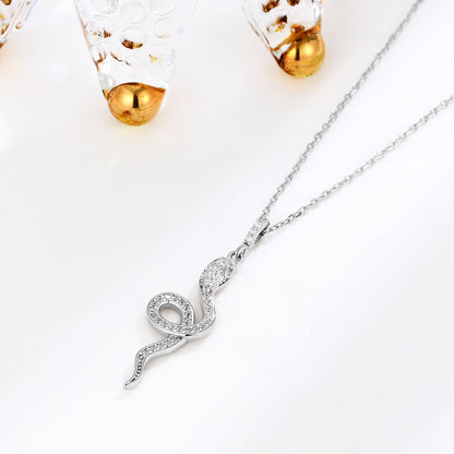 s925 sterling silver snake necklace women's light luxury niche design pendant advanced 2025 new popular neck chain clavicle chain