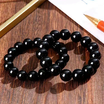 Black Obsidian Natural Stone Bracelets Fat Relief Promote Blood Circulation Anti Anxiety Weight Loss Bracelet Women Men Jewelrys