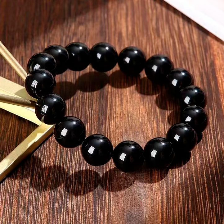 Black Obsidian Natural Stone Bracelets Fat Relief Promote Blood Circulation Anti Anxiety Weight Loss Bracelet Women Men Jewelrys