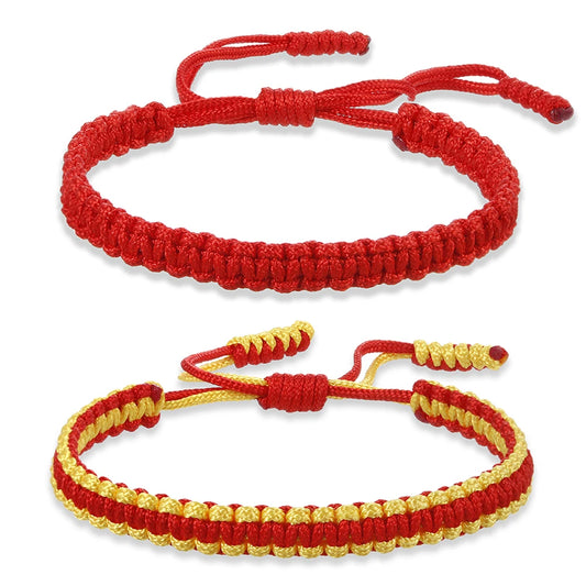 Braided Red String Bracelets & Bangles Tibetan Buddhist Adjustable Knot Handmade Bracelet Wrist Jewelry Gifts For Love Good Luck