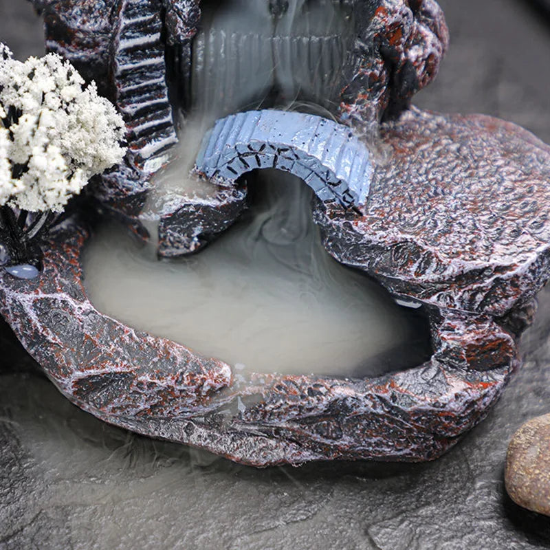 Backflow Incense Holder Waterfall Incense Burner Home Decor Aromatherapy Ornament Incense Cones with Backflow Incense Cones