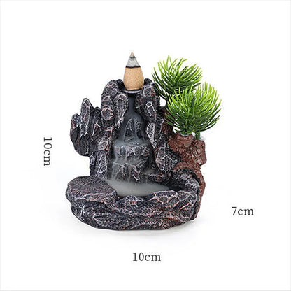 Backflow Incense Holder Waterfall Incense Burner Home Decor Aromatherapy Ornament Incense Cones with Backflow Incense Cones