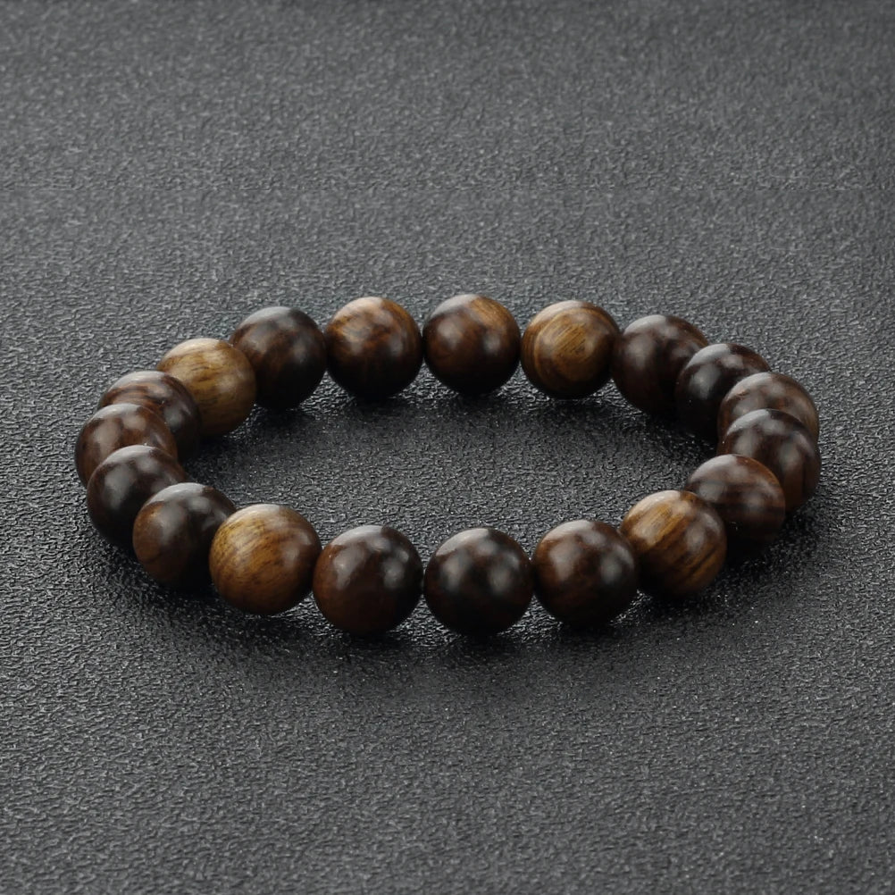 Buddha 6/8/10mm Wooden Beads Vintage Handmade Bracelets Prayer Black Rosewood Bracelet Men Women Yoga Meditation Pulsera Jewelry