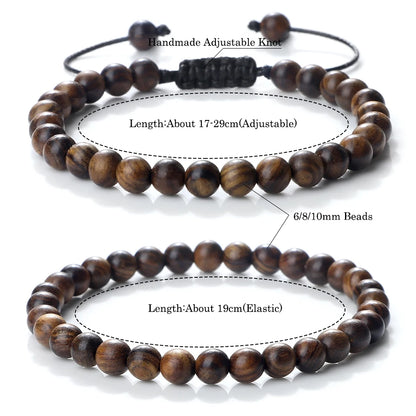 Buddha 6/8/10mm Wooden Beads Vintage Handmade Bracelets Prayer Black Rosewood Bracelet Men Women Yoga Meditation Pulsera Jewelry