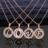 316L Stainless Steel 26 letters A-Z Necklace NEW Crystal Rhinestone Necklaces For Women Wedding Valentine&#39;s Day Gifts - LEIDAI