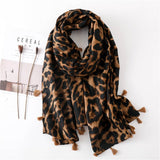 Fashion Leopard Pattern Lightweight Chiffon Silk Women Scarf - LEIDAI