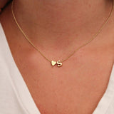 Fashion Tiny Heart Dainty Initial Necklace Gold Silver Color Letter Name Choker Necklace For Women Pendant Jewelry Gift - LEIDAI