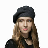 French Beret Artist Hat, Classic Solid Color Basque Beret Caps Autumn Winter Hat for Women Girls Ladies - LEIDAI