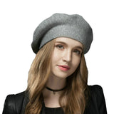 French Beret Artist Hat, Classic Solid Color Basque Beret Caps Autumn Winter Hat for Women Girls Ladies - LEIDAI