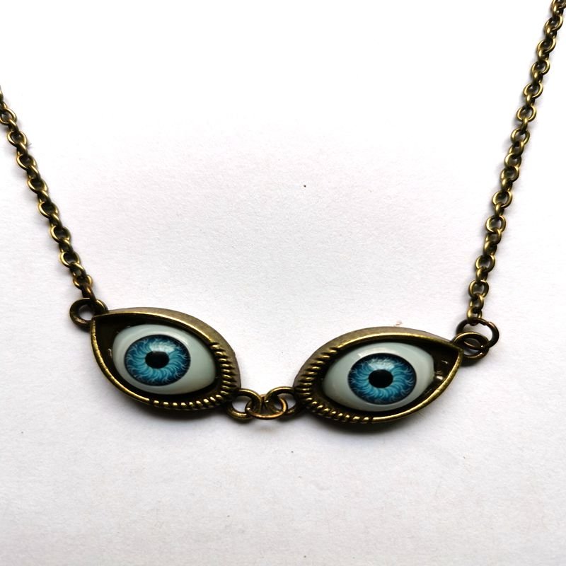 Goth Gothic Turkish Punk Evil Eye Necklace Pendant For Women Eyeball Connect Multiple Dense Choker Jewelry Gift Vintage Hip Hop - LEIDAI
