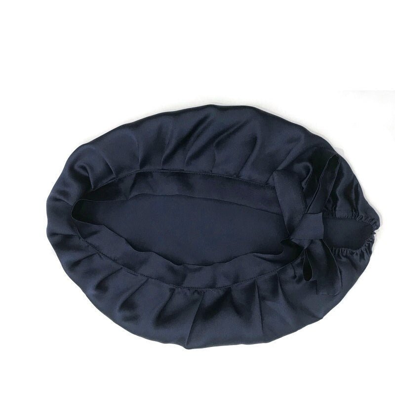 Hot Selling Woman Natural Silk Sleeping Cap Lightweight Breathable Help Sleeping Adult Night Protection Hair Adjustable Cap - LEIDAI