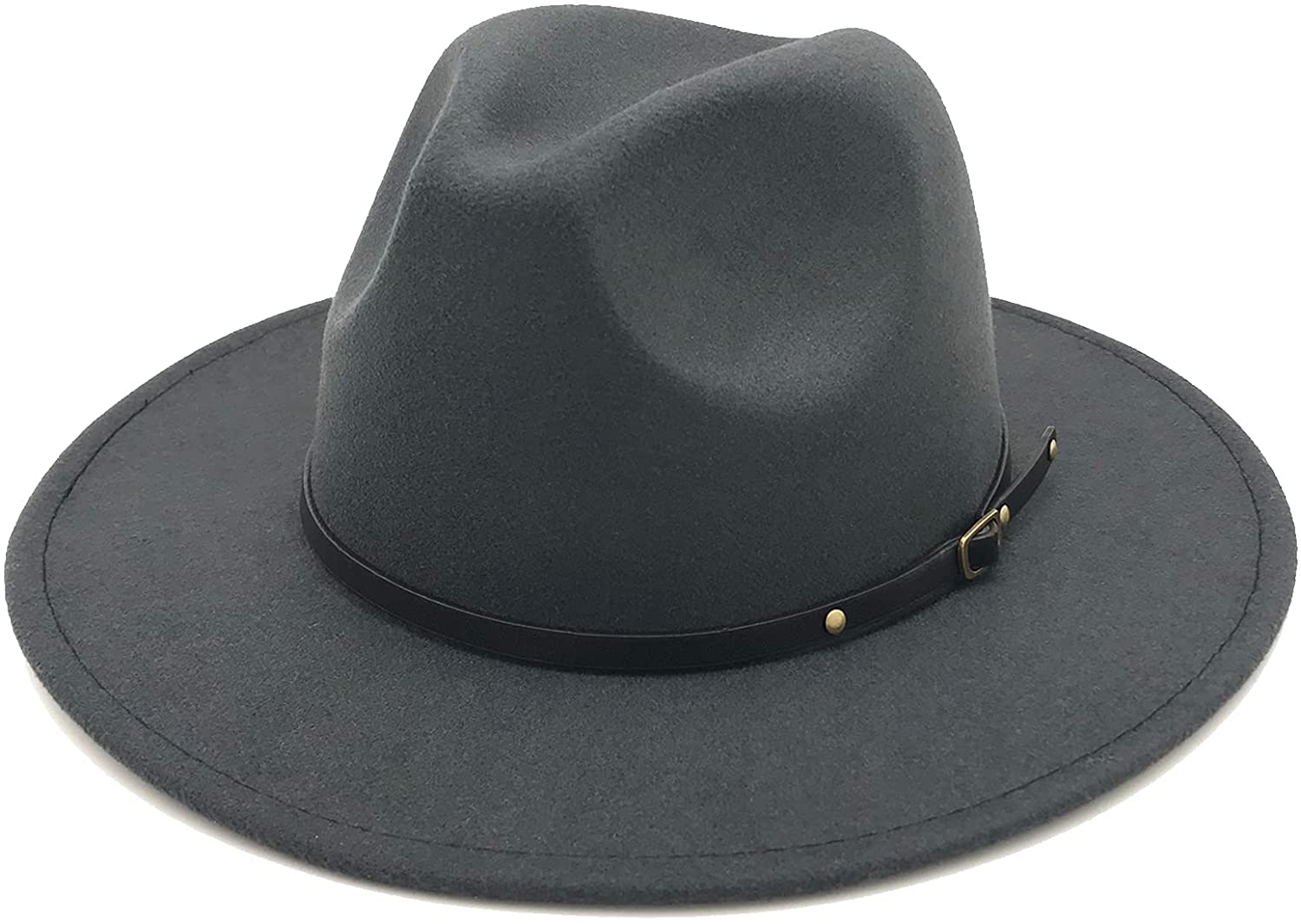 Lisianthus Women Belt Buckle Fedora Hat - LEIDAI