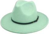 Lisianthus Women Belt Buckle Fedora Hat - LEIDAI