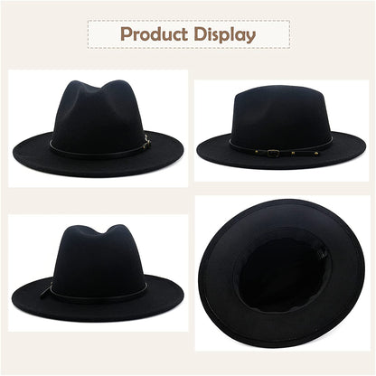 Lisianthus Women Belt Buckle Fedora Hat - LEIDAI