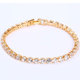 Luxury 4mm Cubic Zirconia Tennis Bracelets Iced Out Chain Crystal Wedding Bracelet For Women Men Gold Silver Color Bracelet - LEIDAI
