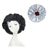 New Solid Women Satin Bonnet Fashion Stain Silky Big Bonnet for Lady Sleep Cap Headwrap Hat Hair Wrap Accessories Wholesale - LEIDAI