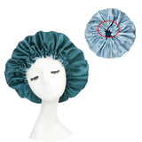 New Solid Women Satin Bonnet Fashion Stain Silky Big Bonnet for Lady Sleep Cap Headwrap Hat Hair Wrap Accessories Wholesale - LEIDAI