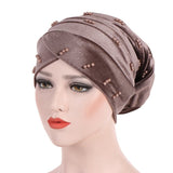 New Woman Hijabs Turban Head Cap Hat Beanie Ladies Hair Accessories Muslim Scarf Cap Hair Loss - LEIDAI