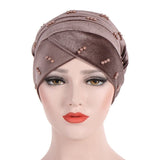 New Woman Hijabs Turban Head Cap Hat Beanie Ladies Hair Accessories Muslim Scarf Cap Hair Loss - LEIDAI