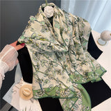Printed butterfly temperament elegant scarf Cotton and linen warm scarf shawl - LEIDAI