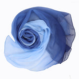 Silk Scarf Gradient Colors Scarves 100% silk Long Lightweight Sunscreen Shawls for Women … (Blue, L68.89''xW24.4'') - LEIDAI