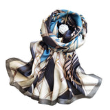 Silk Scarf Gradient Colors Scarves 100% silk Long Lightweight Sunscreen Shawls for Women … (Blue, L68.89''xW24.4'') - LEIDAI