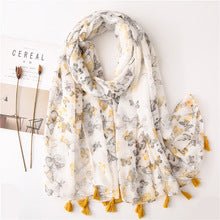 Simple and fresh apricot color big flower scarf, handmade scarf shawl - LEIDAI