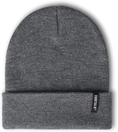 Womens Knit Beanie Hat Acrylic Winter Hats for Women Men Soft Warm Unisex Cuffed Beanie… - LEIDAI